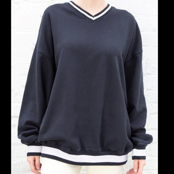 Brandy Melville Tops - brandy melville erica trimming navy sweater
